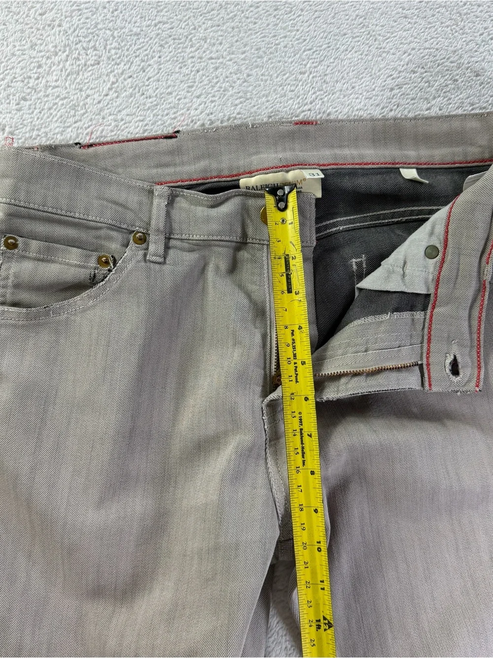 Raleigh Denim Martin Gray Stretch Jeans 31x30 Made in USA